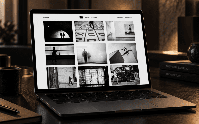 Website von Aleff Photography auf einem Laptop