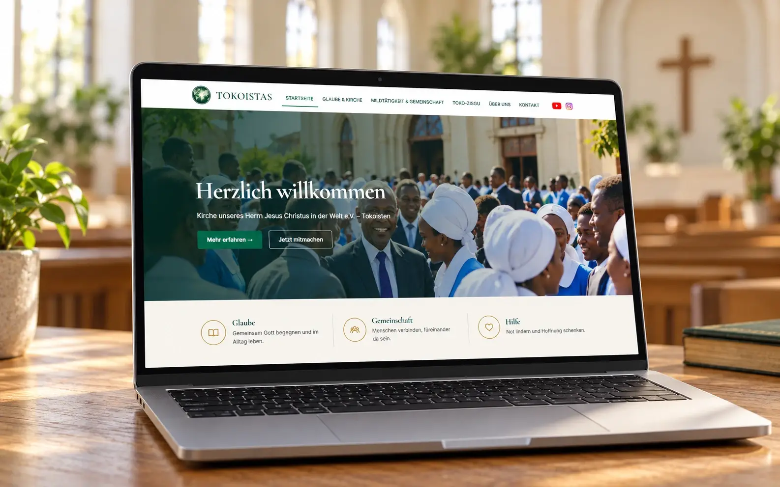 Website der Kirche unseres Herrn Jesus Christus in der Welt e.V. (Tokoistas)