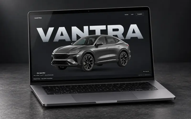 Automotive-Demo VANTRA auf einem Laptop